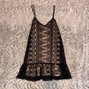 Lovely Day Women’s M Black Lace/Beige Dress NWOT